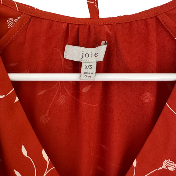 Joie Dakoda Minimalist Floral Print Dress Autumn Orange XXS - Picture 8 of 16